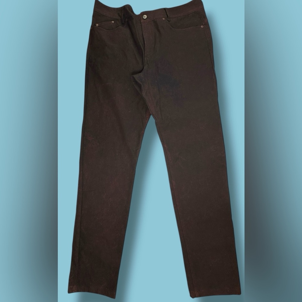 Outlier Mens Black with Red Dye Stretch Five Pockets Straight Fit Pants Size 35